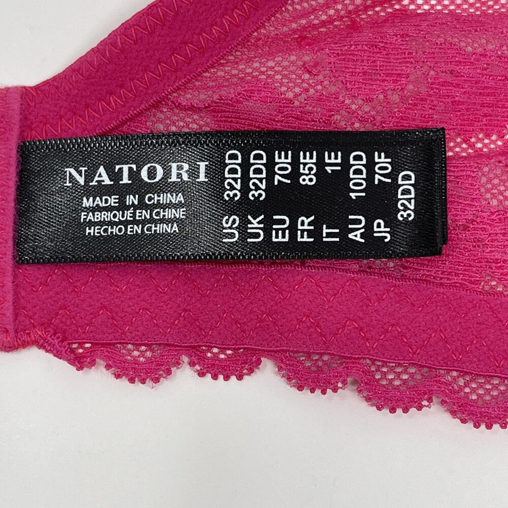 Natori Convertible Bra 32DD Blush Lace Cherry Blossom Plunge Underwire MSRP $76 - Picture 2 of 13